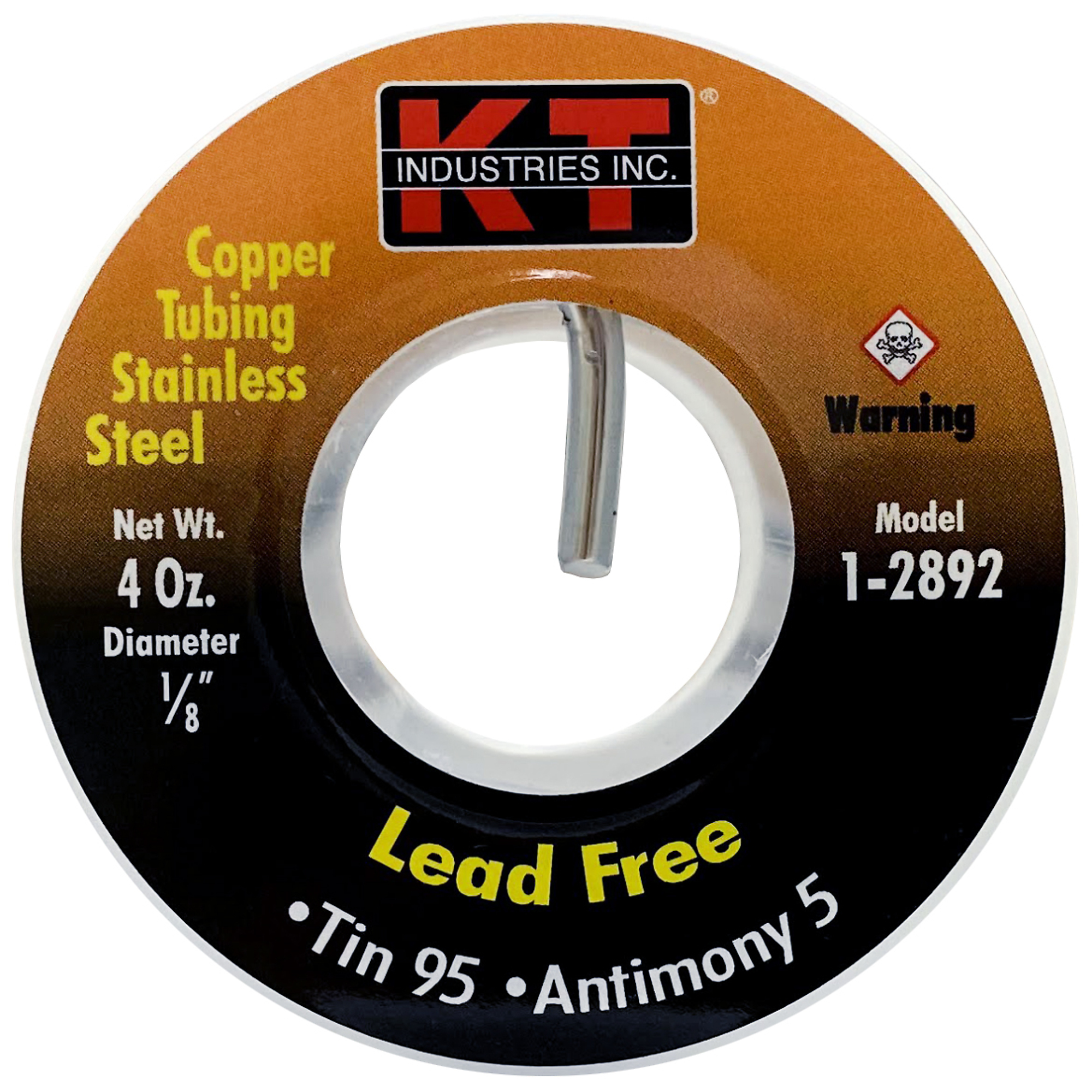 K-T Industries Lead-Free Solder — 1/8in. Diameter, 1/4 Lb., Model# 1-2892